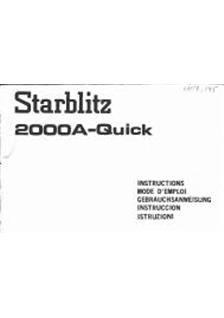 Starblitz 2000 A-Quick manual. Camera Instructions.